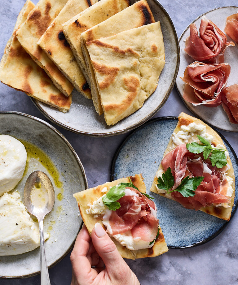 Simple is Good: Piadina, Burrata, and Prosciutto di Parma